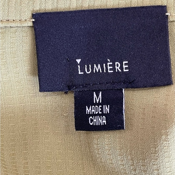 Lumiere New with tags size Medium green office career business blouse button up - Picture 5 of 13